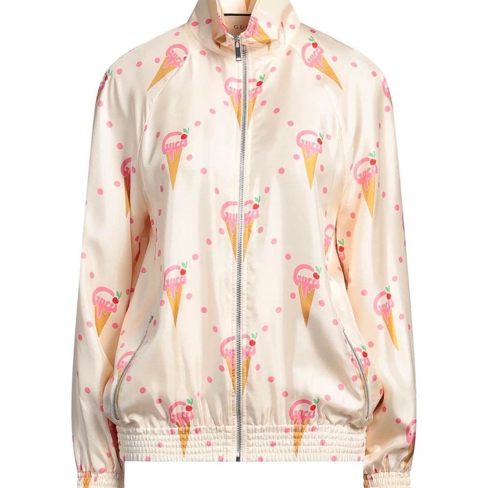 💋SOLD💋Gucci Cream and Pink Ice Cream Bomber Jacket SMALL whole set available
